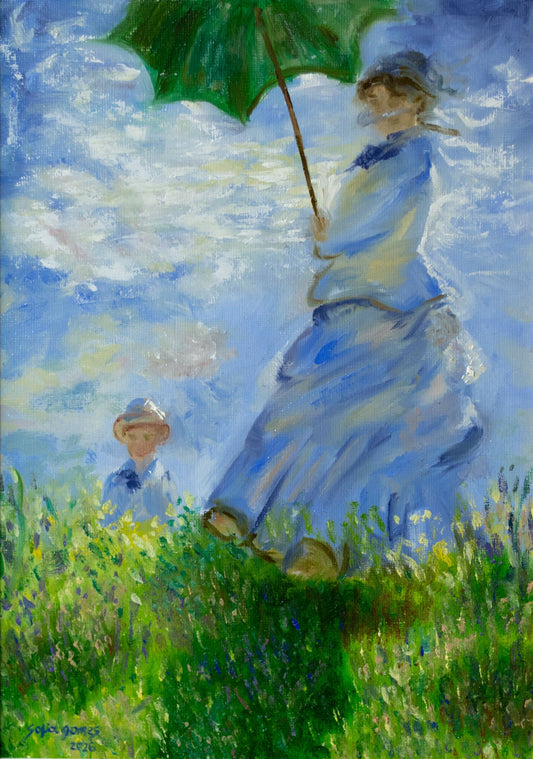 Releitura "The Walk, woman with a parasol", de Claude Monet, 1875