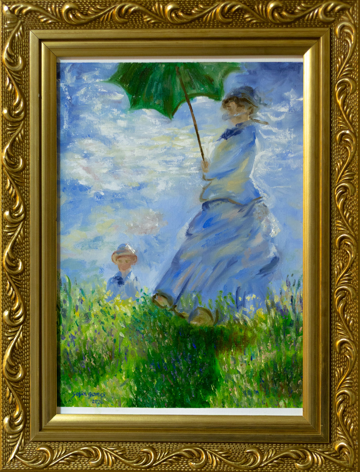 Releitura "The Walk, woman with a parasol", de Claude Monet, 1875